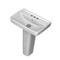 Rectangular White Ceramic Pedestal Sink